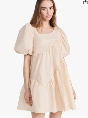 English Factory Women's Asymmetric Poplin Tiered Dress Size Small 100% Cotton
